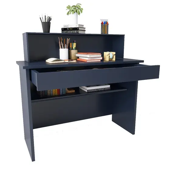 Mesa Escrivaninha para Computador c/ Espaço para Organizar Livros Ideal p/ Quarto ou Escritório