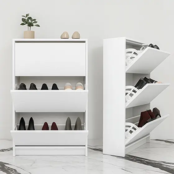 Sapateira Organizador de Calçados 3 Portas Basculantes Branco