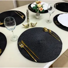 Kit 4/6 Peças Jogo Americano Redondo Sousplat Cozinha Jantar Prato Sousplat