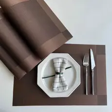 KIT Jogo Americano para Mesa Posta 4 ou 6 lugares em PVC Metalizado
