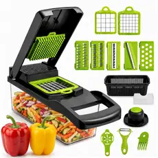Fatiador De Legumes Aço Inox 16 em 1 Fatiador Cortador Ralador De Legumes Verduras Frutas Alimentos