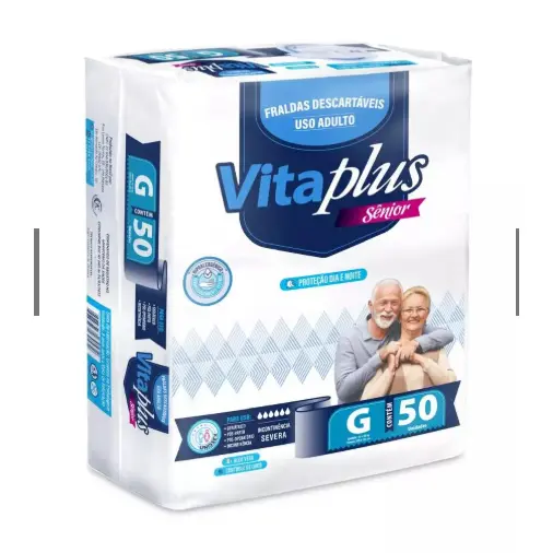Fraldas Descartáveis Geriátrica Pacotão VITA PLUS HIPER G 50 Unidades