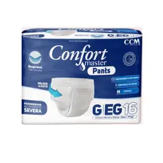 Fralda Descartavel Geriatrica Adulto Confort Master Pants Incontinência Severa G/EG 16 Unidades