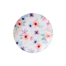 Prato Sobremesa Floratta Porcelana Decorada Detalhes Florais Ideal Mesa Posta Jantares Tramontina
