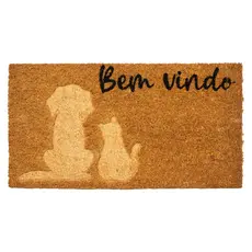 Tapete Entrada Fibra Coco Cão Gato Capacho 33x60cm Marrom Edantex