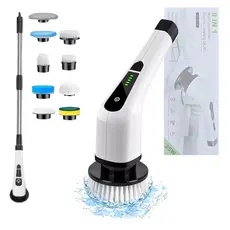 Esfregão Elétrico 9 em 1 Escova Giratória 25W Sem Fio com Extensor T&Z