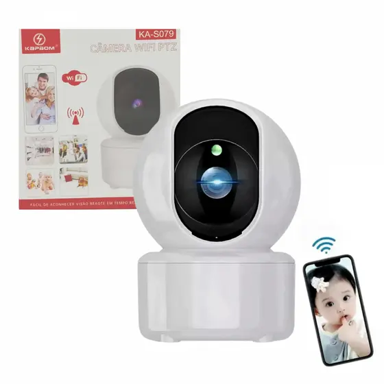 Câmera WiFi PTZ 360° KA-S079 Movimento - Visão Noturna, App, Monitora Casa e Empresa