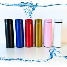 Garrafa Térmica 500 ml Aço Inox com Medidor de Temperatura Digital