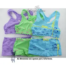 1/2/3/4 Conjunto infantil menina Top nadador e Calcinha Box/TOP CRIANCA//1085