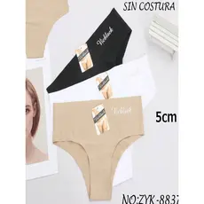 1-4 Calcinha Feminina Sem Costura  Cós Alto e Cós Reforçado de 5 cm/1005