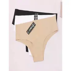 Kit 3 Calcinha Feminina Sem Costura  Cós Alto e Cós Reforçado de 5CM/1005