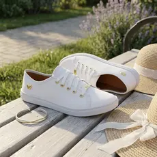 Tênis Feminino Branco Casual Leve Confortável Ping Coração Dia A Dia