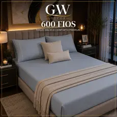 Lençol 600 Fios Algodão – Solteiro, Casal, Queen e King – Toque Macio e Luxuoso