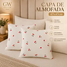 • Capa de Almofada Avulsa Decorativa 47x47cm 200 Fios Estampada Elegante Decoração
