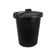 Cesto Organizador Lixeira com Tampa 60 Litros - Cor Preto