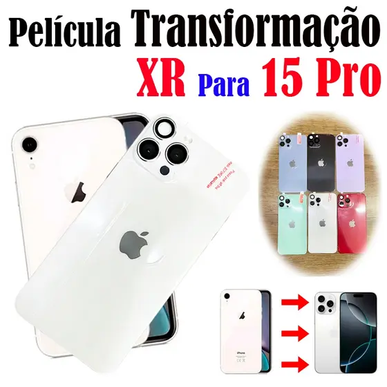 Película Transformacao Traseira iPhone XR Torne-Se iPhone 15 PRO Protetor Da Celular