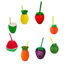 KIT COPOS FRUTAS FESTA TROPICAL PISCINA POOL PARTY MORANGO COCO ABACAXI