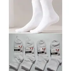 Kit12 pares de meias esportivas brancas masculinas de cano médio