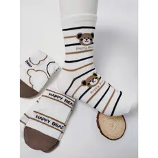 Kit12 pares de meias femininas casuais all-match cartoon até a panturrilha