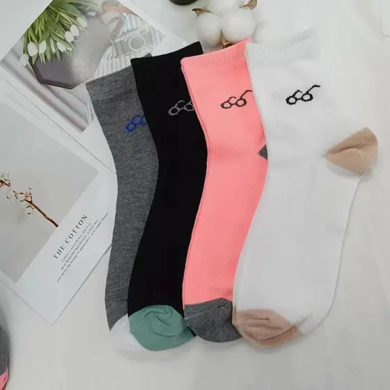 Kit 12 Pares Meias Feminina Coloridas - Cano Alto