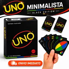 UNO Preto Minimalista Jogo de Cartas Edição Premium Design Moderno Elegante