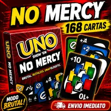 Jogo de Cartas UNO No Mercy Jogo de Cartas Com Novas Regras e 168 Cartas Exclusivas