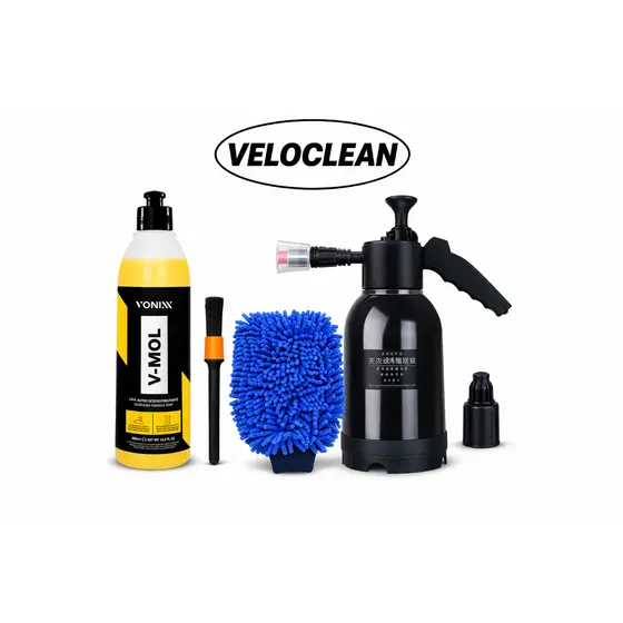 Kit Shampoo V-mol 500 ml Vonixx Pulverizador Snow Foam Manual Pincel Luva De Microfibra