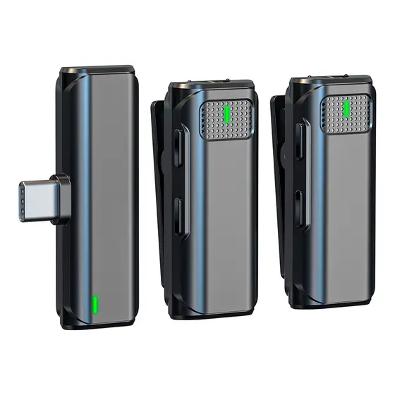 Microfone de Lapela Vimai V8-C-2 p/Dispositivos Usb-C Preto