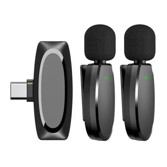 Microfone de Lapela Vimai Ap004-2 p/Dispositivos Usb-C Preto