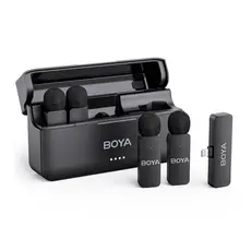 Microfone Sem Fio Boya BY-V4D Lightning Lapela p/ iOS Preto