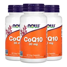 Kit 3x Coenzima CoQ10 30mg Now Foods 60 Veg Caps Importado/Made in Usa