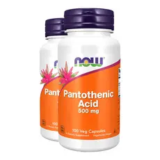 Kit 2x Ácido Pantotênico Now Foods Vit. Complexo B 100Cap Importado/Made in Usa