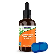 Extrato Cúrcuma Now Foods 59ml Orgânico + Porta Cápsulas
