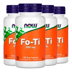 Kit 4x Fo-Ti 560mg (He Shou Wu) Now Foods 100Veg Caps Importado /Made in Usa