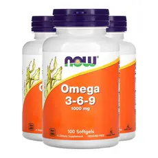 Kit 3x Ômega 3-6-9 1.000mg Now Foods 100 Caps Softgels /Made in Usa