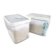 Conjunto 2 Potes Herméticos para Alimentos e Mantimentos 4000ml Tampa Branca Helsim
