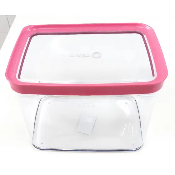 Pote Hermético Para Bolo Inglês Alimentos e Mantimentos 1500ml Tampa Rosa Helsim