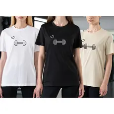 Camisetão T-shirt 100% Algodão Feminina Gym Treino Academia Fitness Musculação halter Blusão