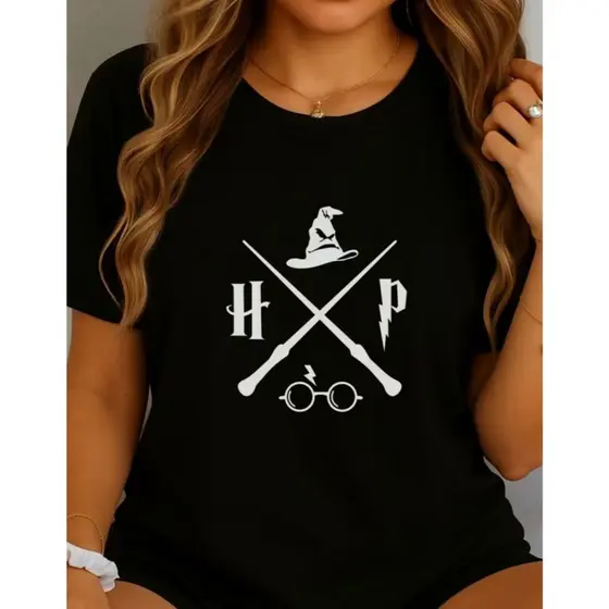 Camiseta Harry Potter Feminina Moda Tumblr Geek Estilosa Colecionador Confortável