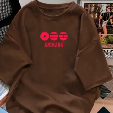 Camiseta K-pop BTS Arirang T-shirt Tecido Premium blusa 100% Algodão Envio Rápido