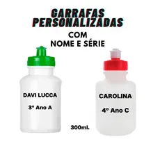 Garrafa Squeeze Infantil Personalizada Escolar 300ml com Nome e Série | Ideal para Escola e Creche