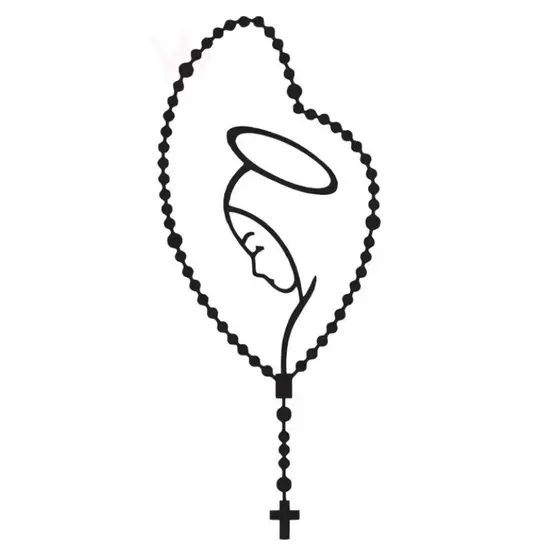 Adesivo de Terço Nossa Senhora Vinil Religioso Maria Carro moto 15CM