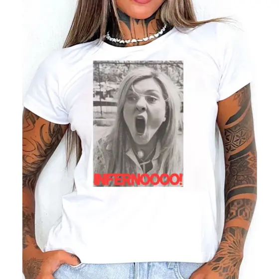 Camiseta T-Shirt Vilã De Novela Slim Branca Personagem Reprise Meme Engraçado