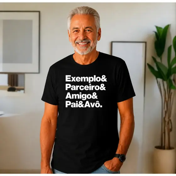 Camiseta Dia dos Pais Personalizada | Presente para Pai e Avô | Camiseta Masculina Estampada Algodão