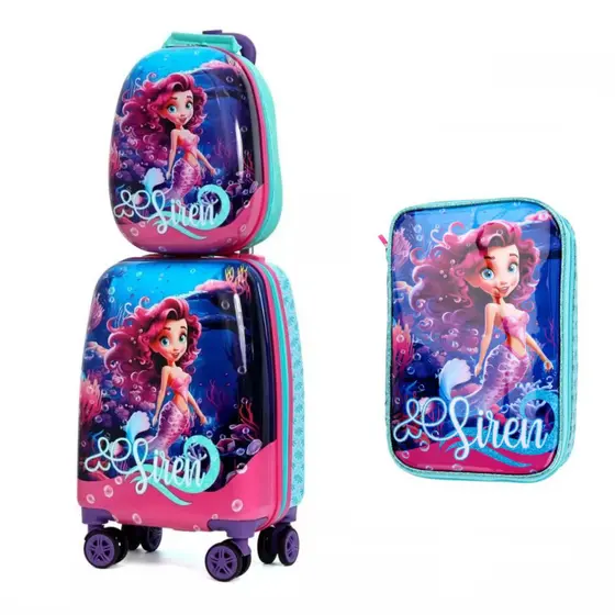 Kit mala mais mochila mochila de rodinhas Kit Mochila estojo e mala escolar menino menina