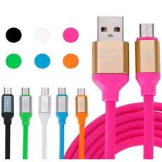 Kit 3 Cabos Turbo Emborrachados Coloridos 1,2M Carregamento Rápido Tipo C Lightning V8