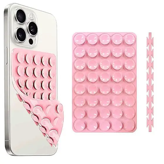 Nova Ventosa Silicone Dupla Face Para Celular – Adesivo Antiderrapante Quadrado Multifuncional
