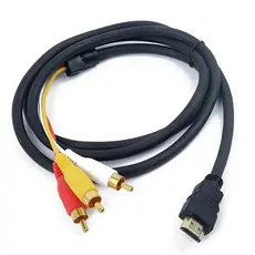 Cabo Adaptador HDMI para 3 RCA Áudio Vídeo 1,5m para TV Antiga DVD Receptor Xbox PS3 Projetor