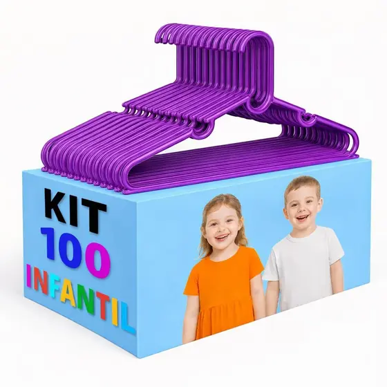 Kit 100 cabides acrílico infantil rosa preço de atacado direto da fábrica organizador