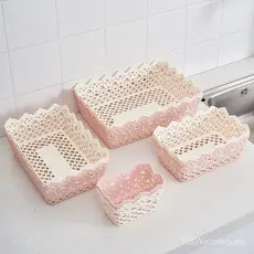 2 Peças de Cestas de Armazenamento de Mesa em Rattan Sintético para Banheiro, Cozinha, Brinquedos, Lanches e Itens Diver